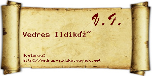 Vedres Ildikó névjegykártya